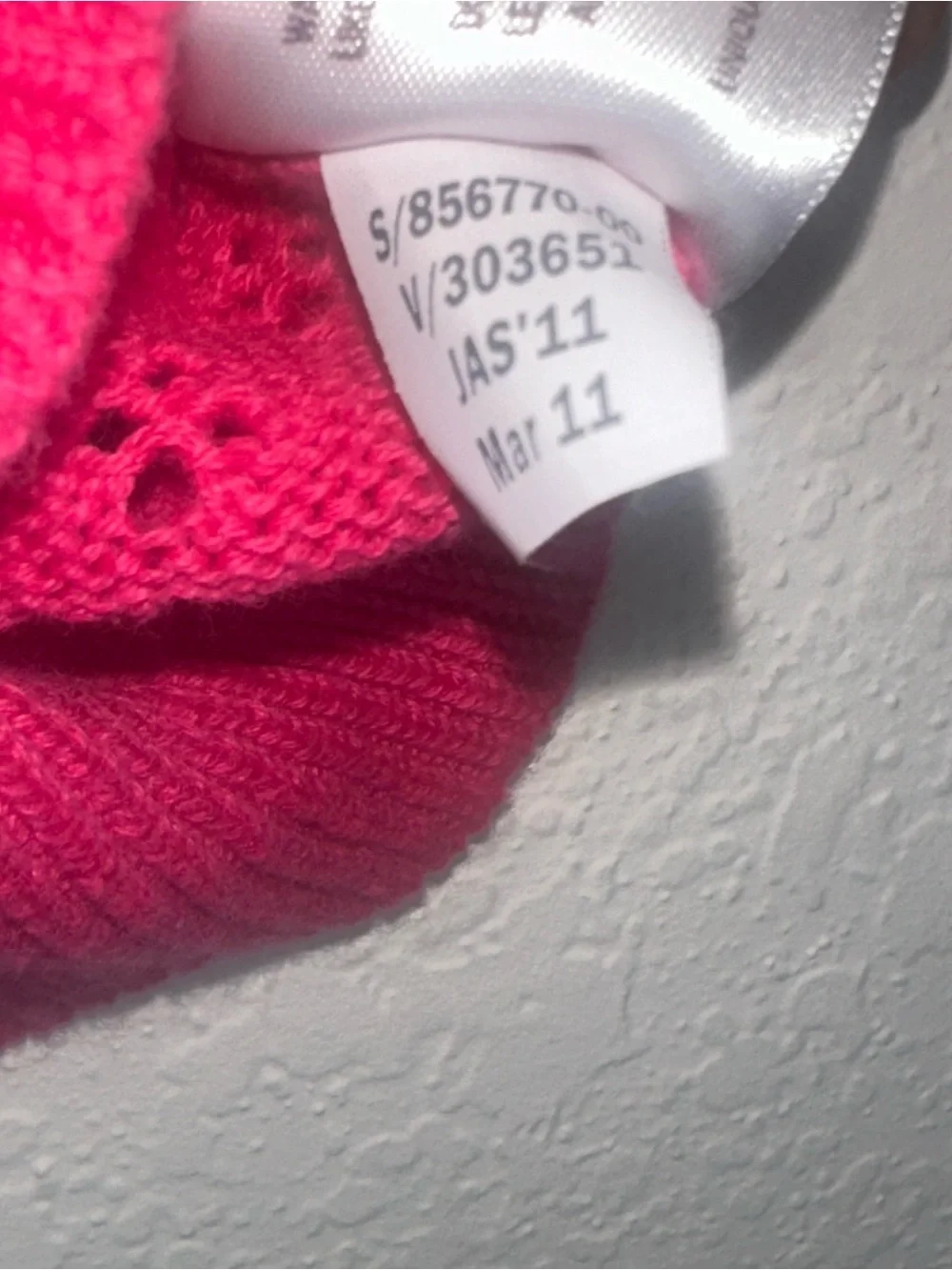 y2k 2011 Old Navy Hot Pink Eyelet Knit Button Cardigan 6-12 Months 100% Cotton